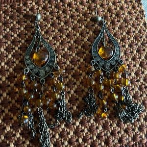 Orange Boho Earrings